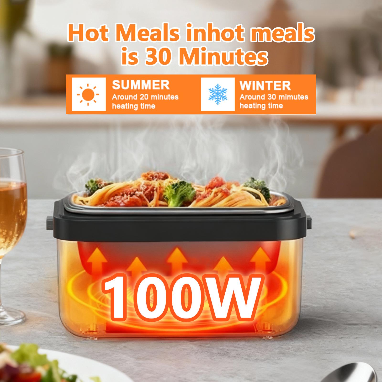 1.2L Heated Lunch Box, 20000mah Rechargeable Portable Food Warmer, 5-Sided Heating, Auto Temp Control, Leak-Proof, BPA-Free, Thermal Lunch Boxesfor Car Truck Office School Picnic Camping Tableware