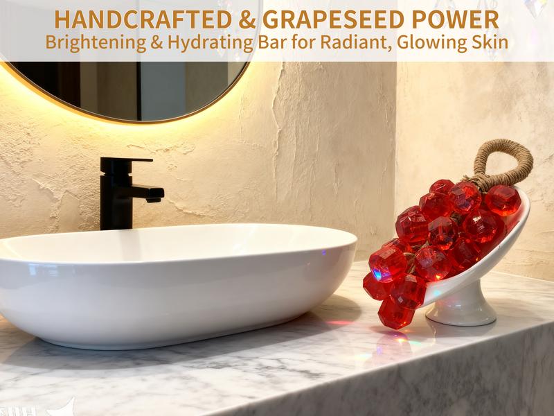 Paul Frank Grape Soap on a Rope – Handmade DIY Decorative Grape Soap, Natural and Gentle Moisturizing and CleansingLong-Lasting Fresh Scent Perfect for Home Décor and BathroomAesthetic & Creative Christmas Gift Choice Body Care Daily