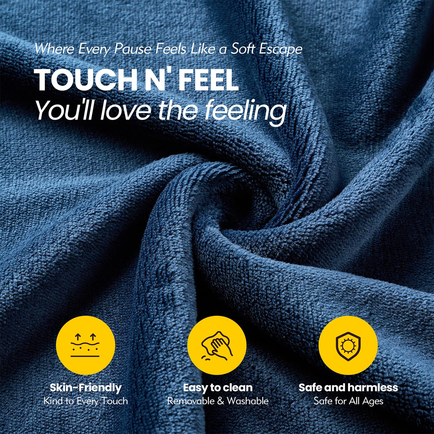 【Stock Up Sale】Ovios 59" W Jumbo Bean Bag Lounger with Ottoman - Oversize Plush Bean Bag Sofas with Super Soft Microsuede Cover- XL Memory Foam Stuffed Lounger Couch for Adults, Kids, Couples, Pets