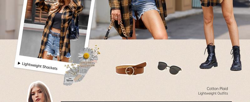 Women's Plaid Shirt Casual Long Sleeve V-Neck Button-Up Oversize Loose Fit Tunika S-XXL for Autumn Winter