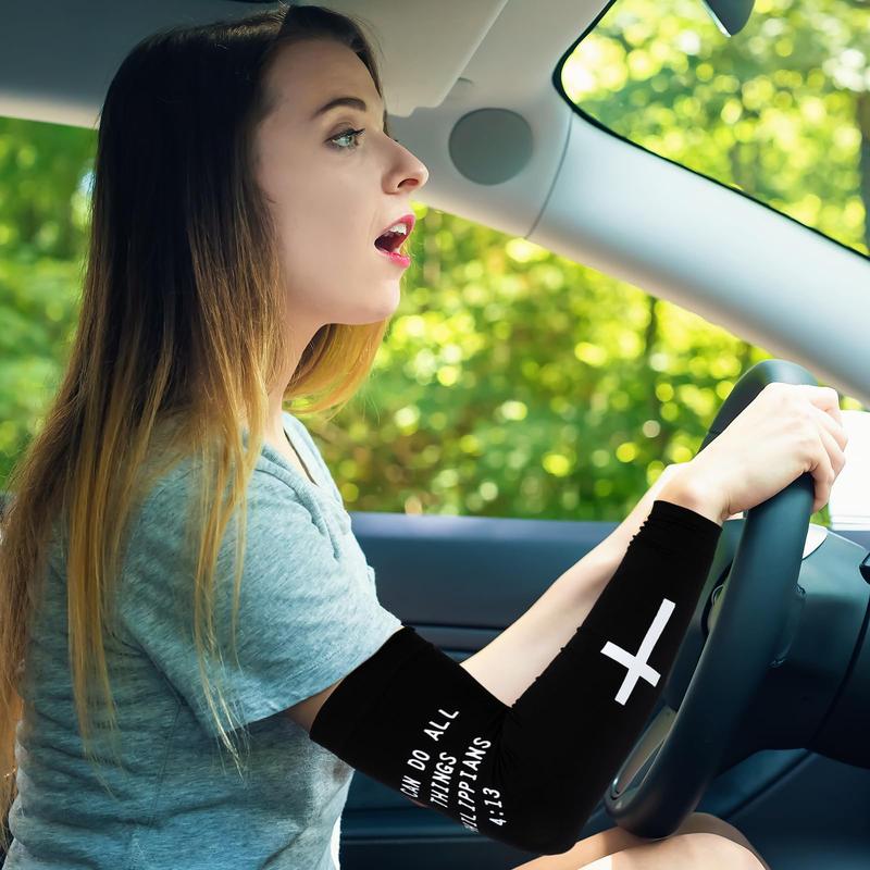 6 Pairs Easter Faith Cross Arm Sleeve Christian Cooling Arm Sleeves Bible Verses Arm Sleeves for Men Women Football Basketball Baseball Running Cycling Summer Outdoor Activities Protection Arms Easte Basket Stuffer 6 Pairs Easter Faith Cross Arm Sleeve Christian Cooling Arm Sleeves Bible Verses Arm Sleeves for Men Women Football Basketball Baseball Running Cycling Summer Outdoor Activities Protection Arms Easte Basket Stuffer