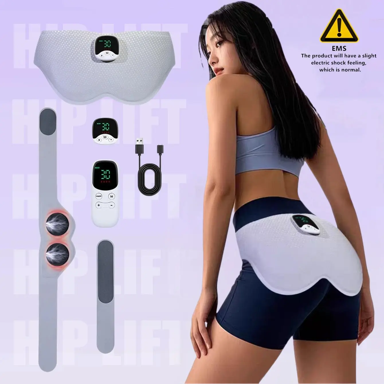 Powered Muscle Stimulator, Glute Toning Device, Glutes Trainer, ABS Stimulator, Smart Wearable Butt Lifting Machine, Hips Trainer, EMS Hip Lift Tool, Workout Enhancer, Body Sculpting Machine, Body Shaping Tool for Women & Men