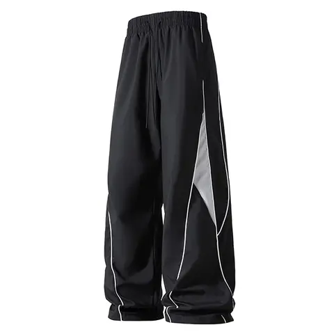 Men’s Summer Striped Straight-Leg Casual Athletic Jogger Pants — Trendy High-Street Style, Versatile