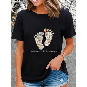 100% Cotton Retro Floral Nursing Labor And Delivery Nurse L&D Nurse T-Shirt