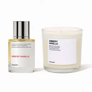 Vanilla Home duo, Dossier, Perfume and Candle Bundle, 2x50ml, Eau de Parfum, Ambery Vanilla, Ambery Vanilla Candle