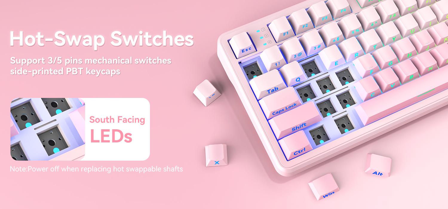 AULA F108 PRO，Full Size Wireless Gasket-mounted Gaming Keyboard with Screen and Knob Smart Screen NumPad Tri-Mode RGB Backlit Hot SwappableCustomize Keyboard E-Sports Office ComputerAccessories