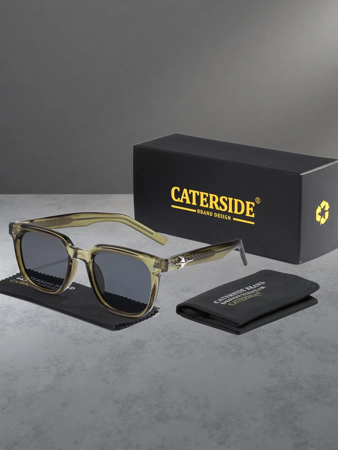 CATERSIDE Elegant Minimalist Uv400 Sunglasses, Retro Thick Frame Design, Unisex Casual Style for Travel Beach Wedding Street Fashion