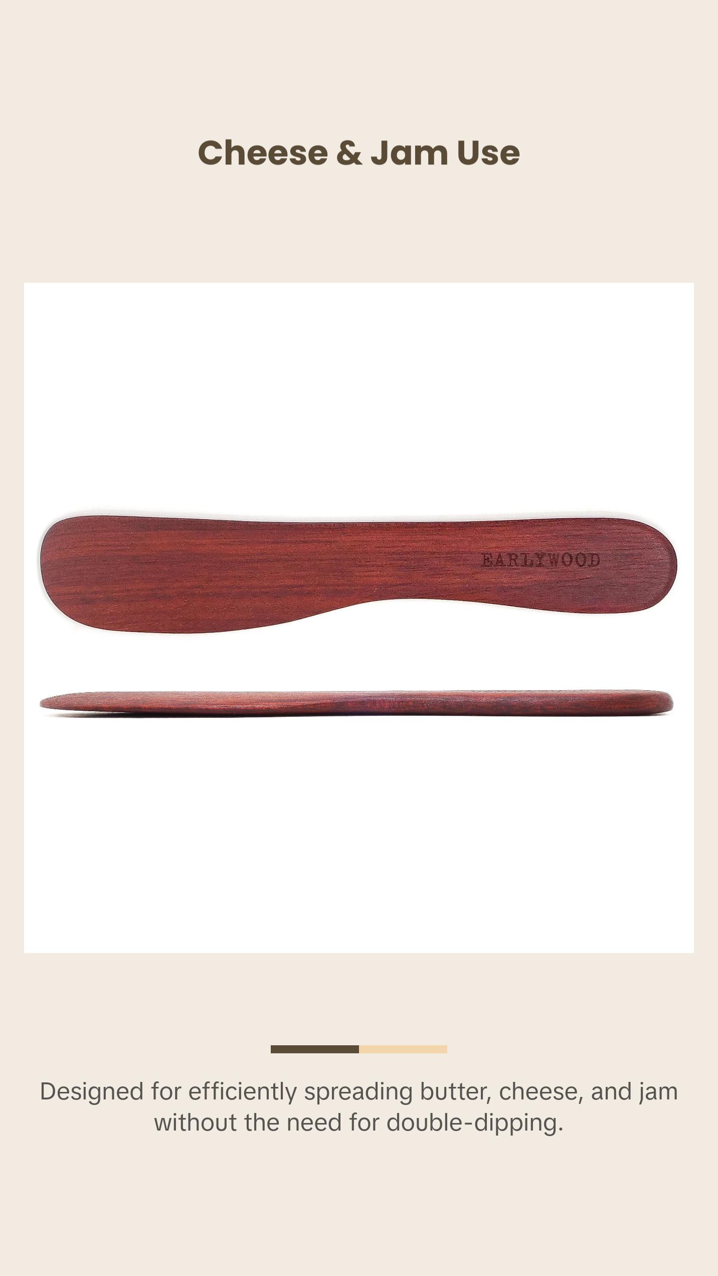 Earlywood - Wooden Butter Spreader Knife - Hand Crafted Hardwood - Kitchenware Cutlery & Tableware