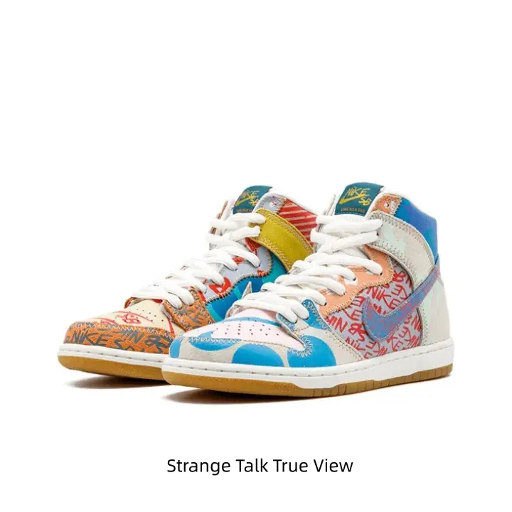 Multi Color Graffiti Asymmetric Mid Top Vintage Gum Thick Sole Leather Casual Sneakers For Men Hip Hop Street Daily Skate Trainers