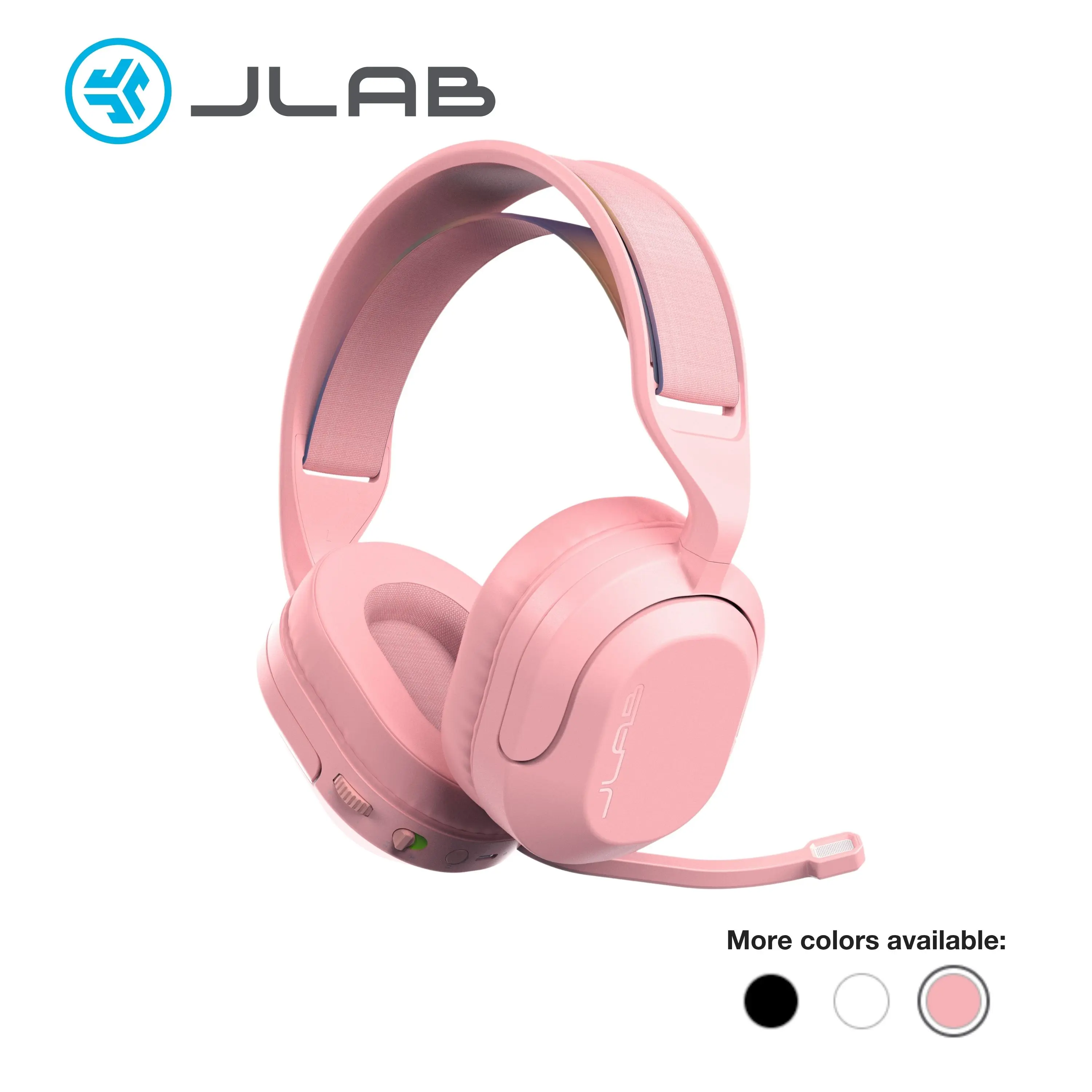 JLab Nightfall Wireless Gaming Headset - 50mm Drivers, Flip-to-Mute Rotating Boom Mic, 2.4GHz USB Dongle + Bluetooth Connection, Made for PC, Mac, PlayStation,PS5, PS4, Switch