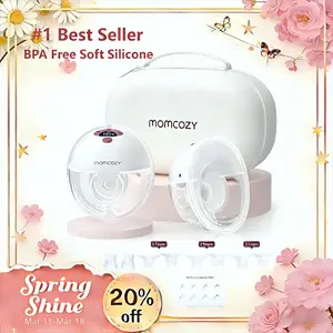 【Classic Edition】Momcozy  Breast Pump Hands Free M5, Wearable Breast Pump of Baby Mouth Double-Sealed Flange with 3 Modes & 9 Levels, Electric Breast Pump Portable - 24mm,A