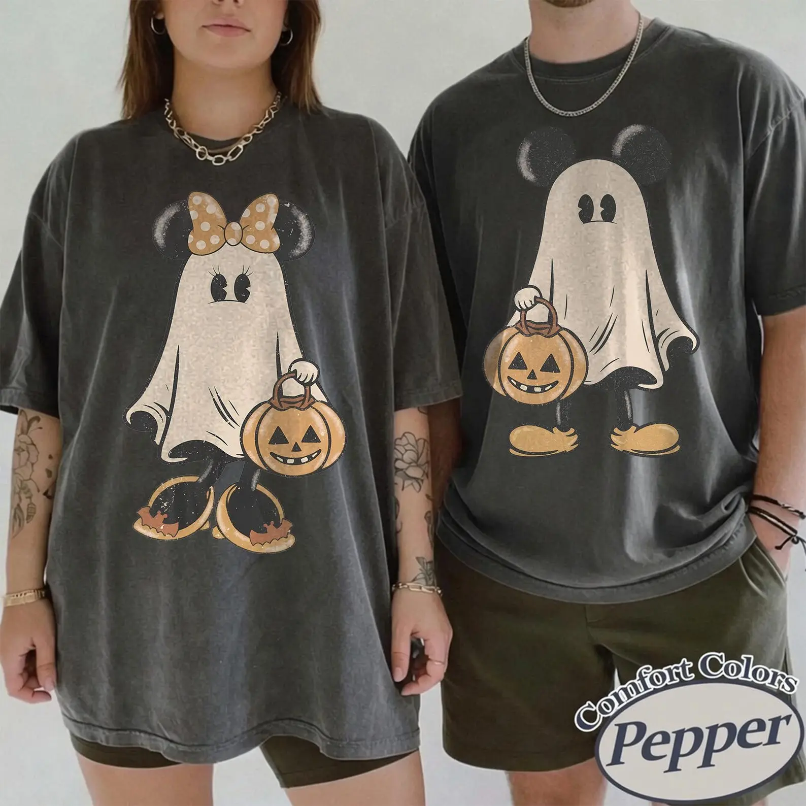 Retro Signature Halloween Shirt, Trick or Treat Spooky Tee, Halloween Party Shirt, Couple Halloween Trip Shirt