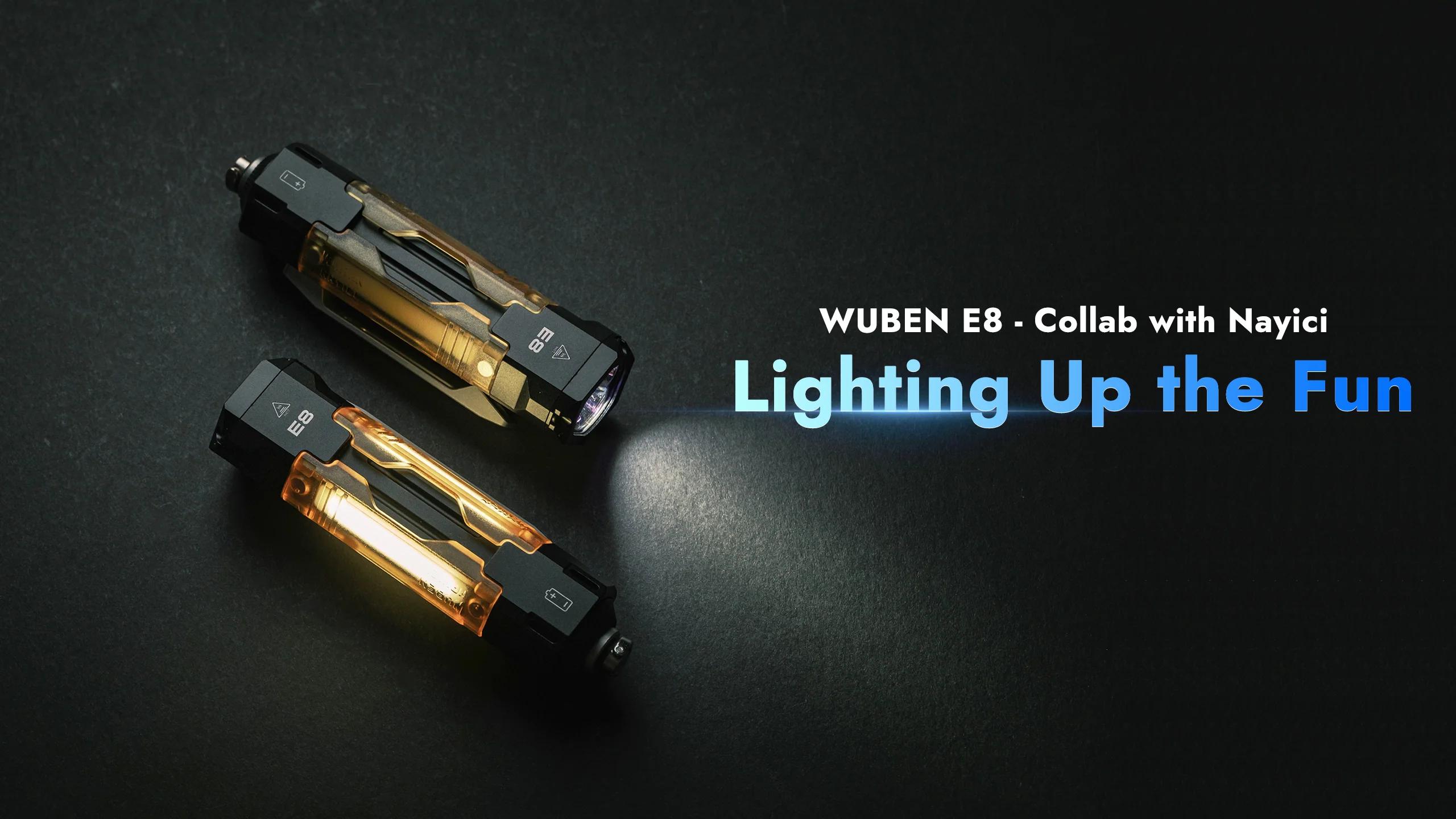【New for 2026】WUBEN E8 3-in-1 DIY Creative Flashlight, 1300 Lumens, 7 Modes, Rechargeable & Battery Replaceable – for Hiking, EDC, or Emergency Use
