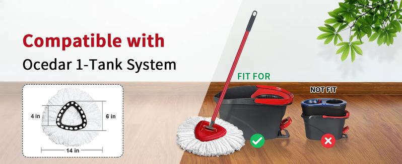 3 Pack For O-Cedar Microfiber Spin Mop Replace Heads Easywring Mop Head Refills Easy Cleaning & Use for Floor  Machine Washable dealsforyoudays