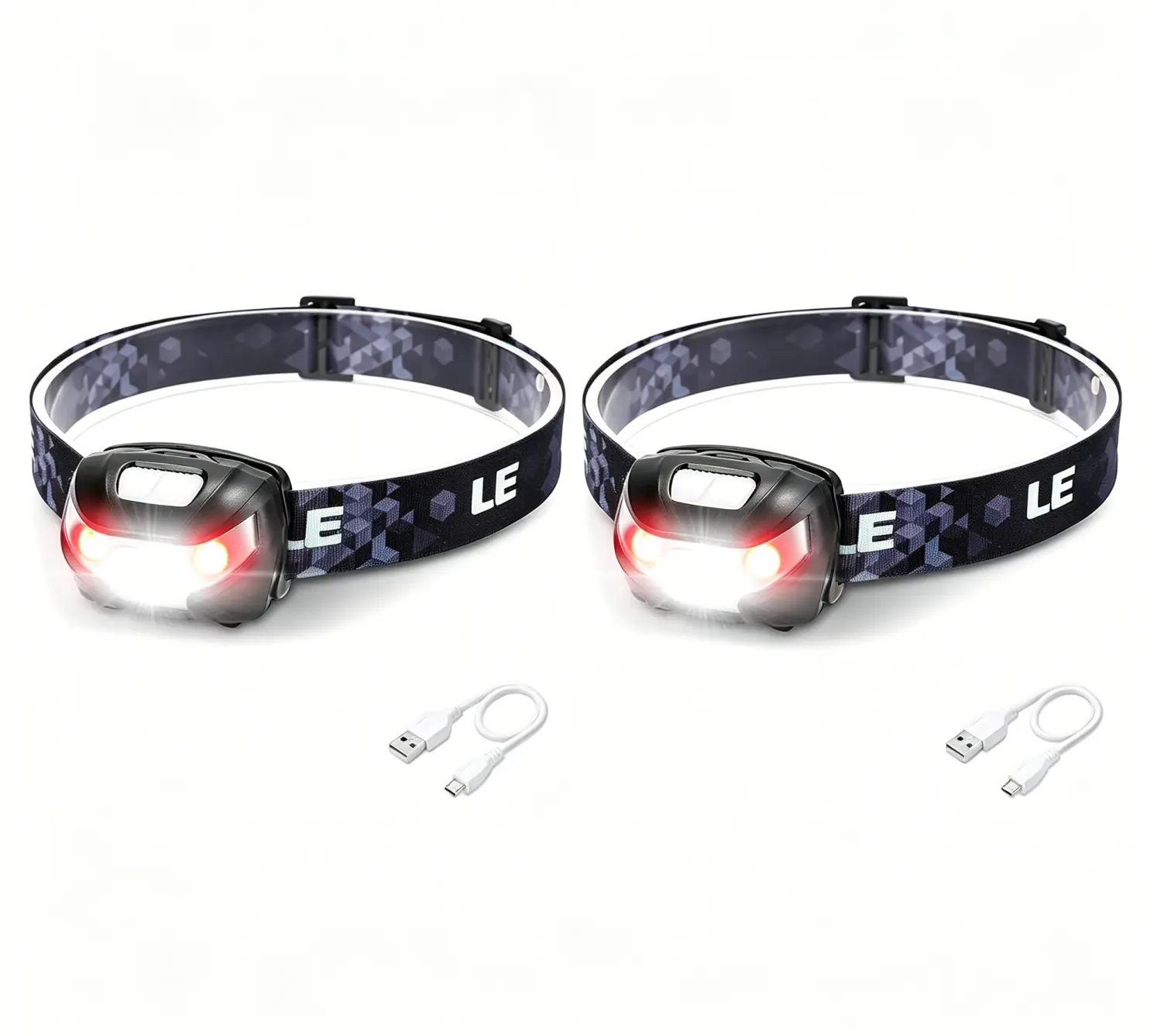 LEPRO Rechargeable LED Headlamp - High Lumen Flashlights, Cordless Portable, 5 Modes, IPX4 Waterproof, Red Light, USB Charging Cable, Long Range, Adjustable Angle, 30 Hours Runtime, Home Improvement & Outdoor Lighting Accessory, Camping Accessories, Adult