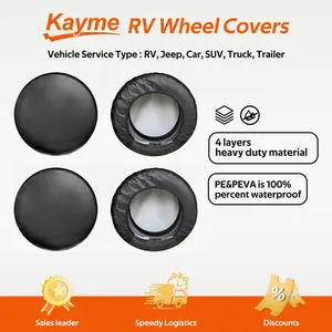 Kayme RV Tire Cover/Coat 4 Pack Waterproof Wheel Protector for Travel Trailer Camper Truck SUV Motorhome Sun Rain Snow Protection
