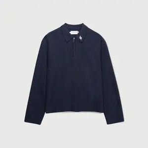 Honor The Gift Wavy Knit L/S Polo - 'Navy'