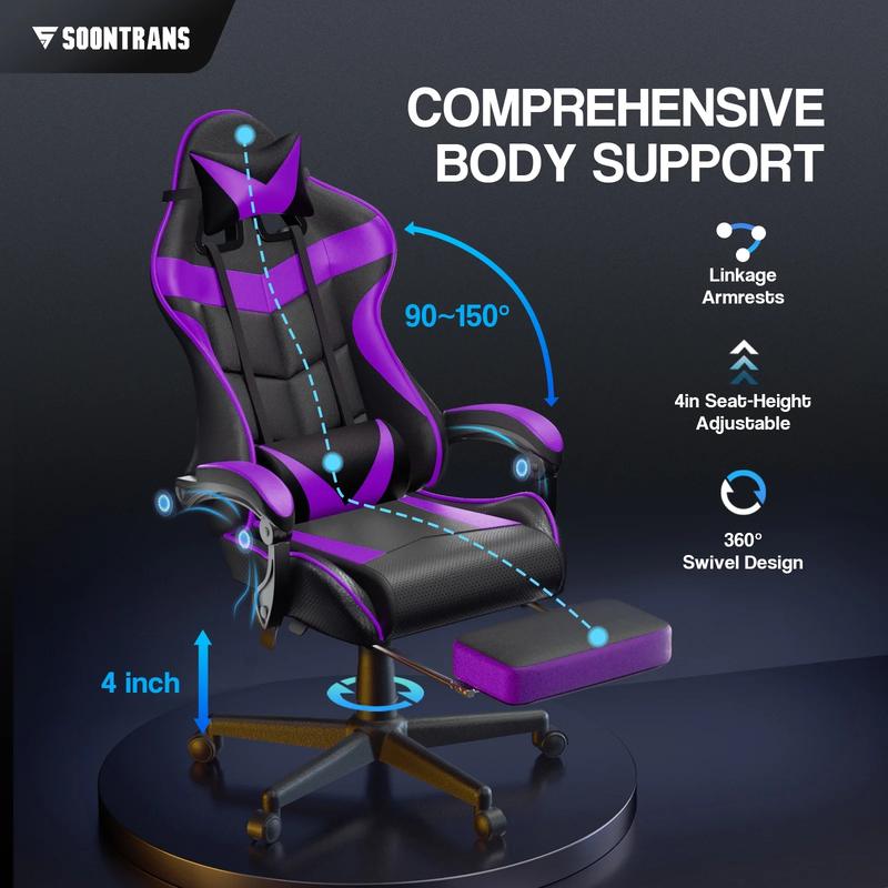 Ergonomic Gaming Chair  with Foot Rest SOONTRANS