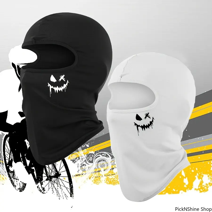 Graffiti Print Full Face Balaclava Ski Mask - Cooling, Breathable Sun Protection Masks for Motorcycle Riding, Hiking, Dirt Bike Gear, Full Face Mask