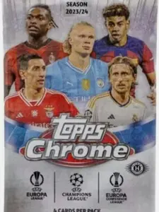 1 (ONE) PACK - 2023-24 Topps Chrome UEFA Club Competitions Soccer Hobby