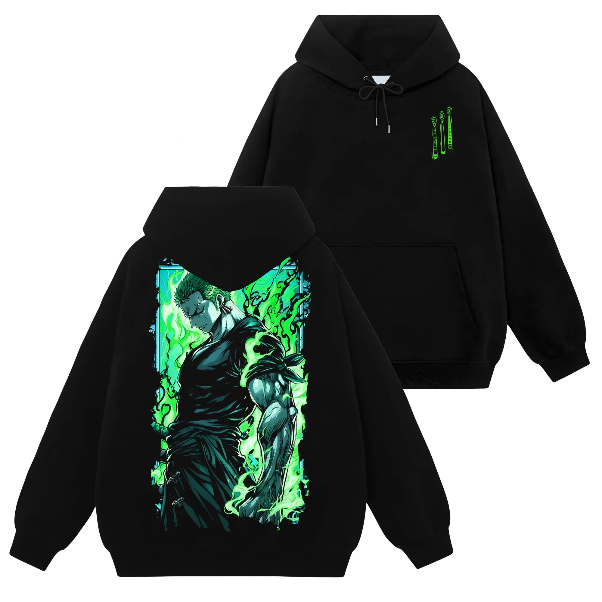 [Ace Shop] Roronoa Zoro King Of Hell 1 Piece Op #85 Menswear Hoodie - Classic Seamless Stretch Fabric 90s Retro Vintage Unisex Cotton Graphic Top, Gift For Anime Manga Fans