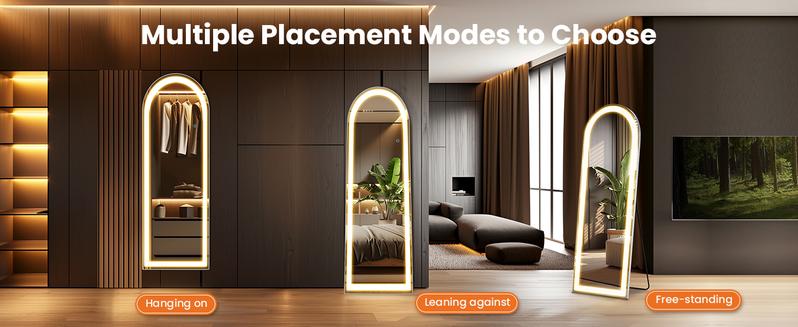 Sweet Furniture Luxury Mirror Full Length Standing Mirror with LED Lights,Dimming & 3 Color Lighting, Wall Full Length Aluminum Alloy Room Decor Sweet Furniture Luxury Mirror Full Length Standing Mirror with LED Lights,Dimming & 3 Color Lighting, Wall Full Length Aluminum Alloy Room Decor