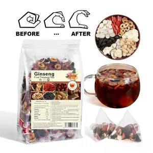 Turmeric herbal wellness tea blend,Detoxification,ginseng five-treasure tea, plum tea, eight-treasure tea, organic ginseng tea beverage