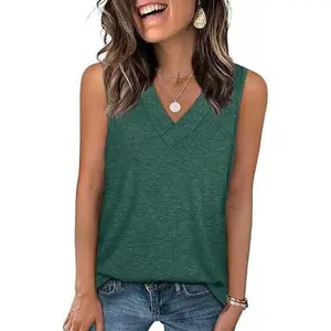 Tank Tops for Women Summer V Neck T Shirts Trendy Sleeveless Basic Tee Loose Fit2026 Fashion Spring Statements, elastic tank top without sleeves