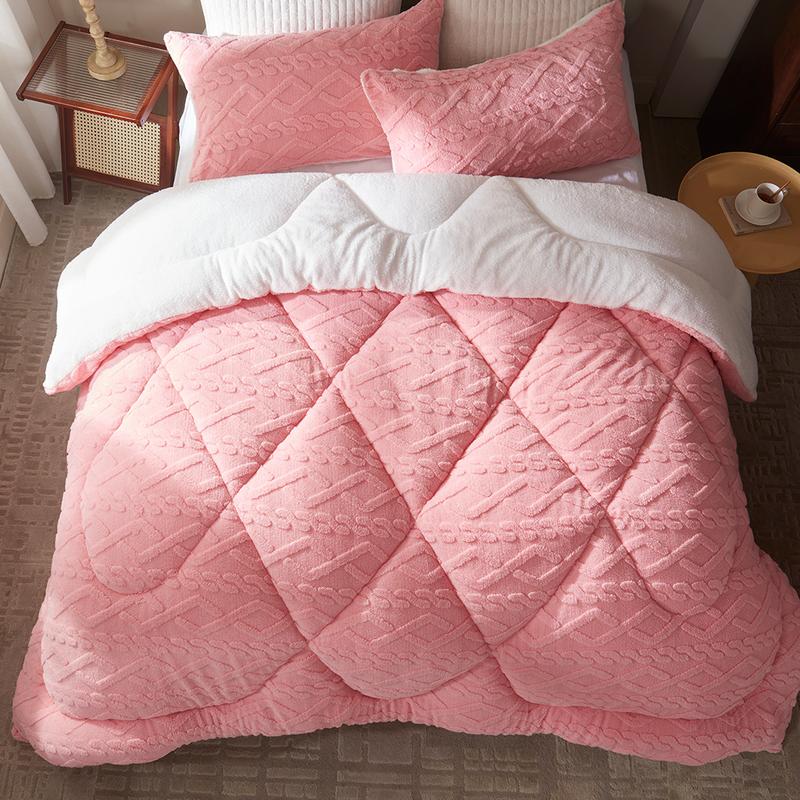 Cosybay Halloween Plush Sherpa comforter set Queen size(Twin size:2pcs),Heavyweight holiday bedding set,Cozy thick Snowflake comforter for Christmas,Luxurious 450g Milk Velvet reversible blanket with Pillowcases, Machine Washable, Bedroom Accessories