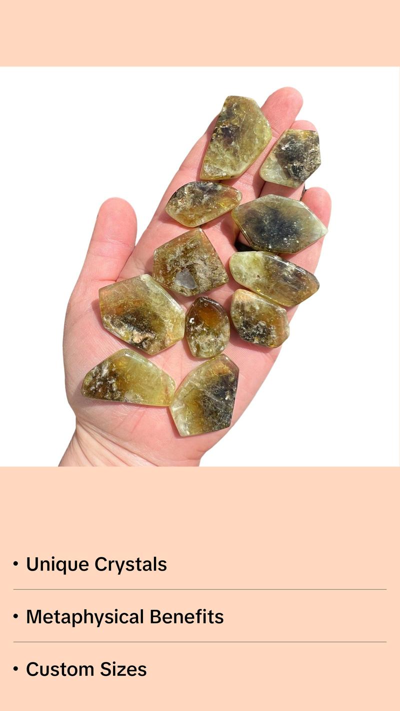 New Moon Beginnings Green Garnet Stone Slice - Natural Green Color, Round Shape, Ideal for Gem Collecting