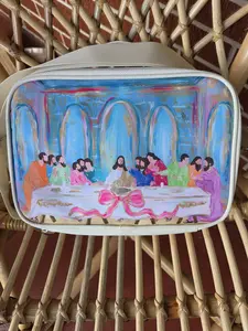 Last Supper Bible Bag Zips Close Crossbody Purse