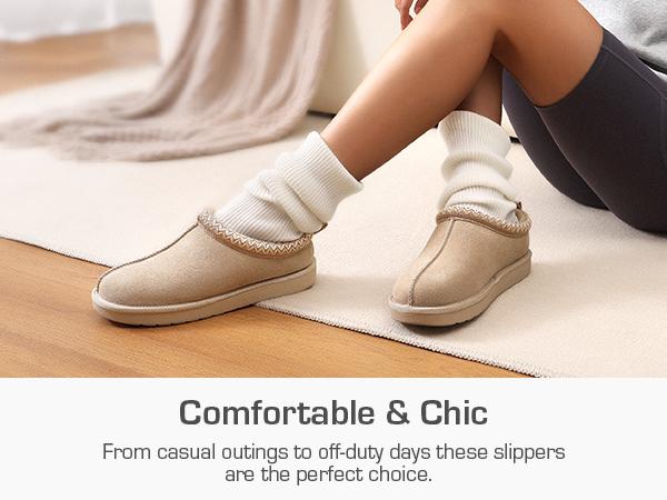 Dream Pairs [FuzzyEasy] Women's Casual Slip-on FuzzySlippers Indoor Outdoor Fluffy Home Comfort Winter Cute Warm Furry Shoes Classic Stylish Girl Footwear Walking Shoes Leather Nail