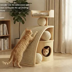 1pc, Sisal Cat Scratching Pad, Wall-Mounted, Durable And Lint-Free, a Magical to Protect Sofas from Scratches, a Clawing Toy for Cats That Can Be Attached Anywhere, with a Neat Design to Ensure Sofa Safety, Made from Durable Sisal Material