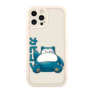 Pokémon Retro Snorlax Japanese Art Phone case for iPhone 17 Pro Max 15 Plus 16E 14 13 12 11 XS XR Air Samsung GALAXY 21 22 23 24 25 26 NOTE20 PLUS ULTRA A13-54 Advanced fashion gift Full Body Protection Shockproof Soft Silicone Cover
