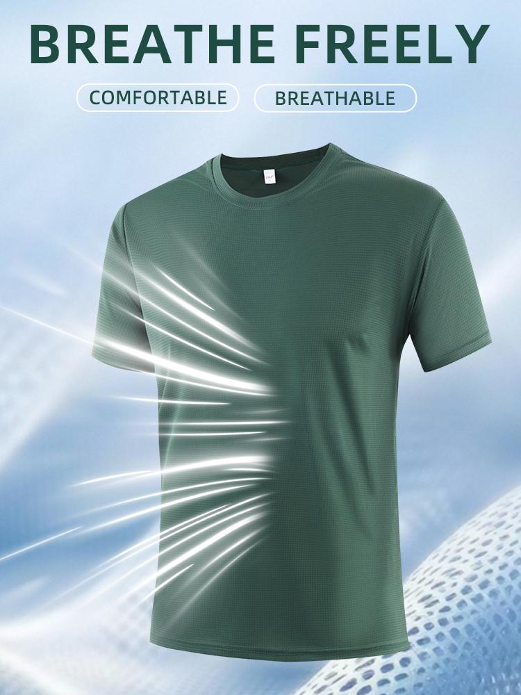 Men's Performance Tees 6-Pack Textured Breathable Athletic Fit Crew Neck Polyester Fabric Anti-Pilling Cool Fabric