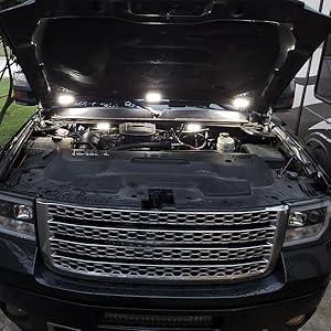 Nilight - TR-08 8PCS 24LED Rock Light for Cargo Truck Pickup Bed Off Road Under Car Side Marker LED Rock Lighting Kit w/Switch White Lightbar