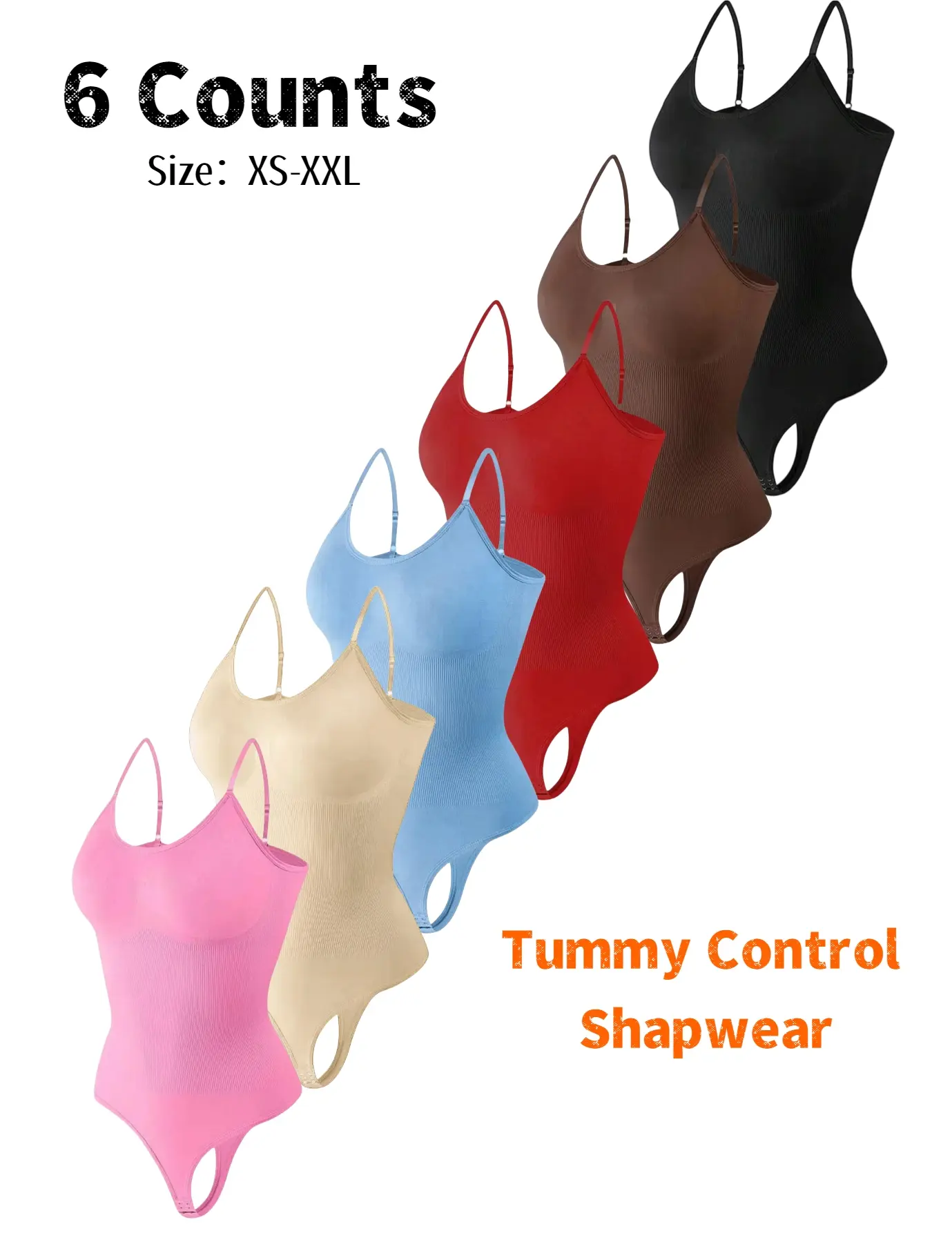 Women's Solid Color Round Neck Straps Shapewear Bodysuit, Tummy Control Butt Lifting Shaper, High Stretch Smooth Shapewear for Daily Wear, Compression, Women's Seamless Shapewear, Womenswear, Underwear, Shaper Bodysuits