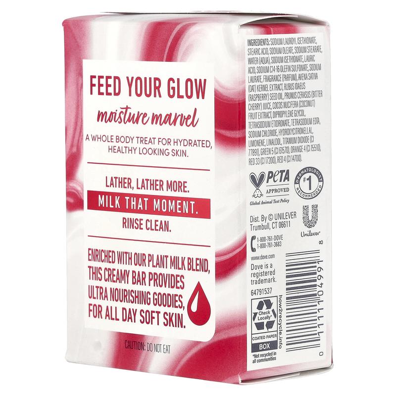 Dove Plant Milk Cleansing Bar Soap, Oat Milk & Berry Brulee, 5 oz