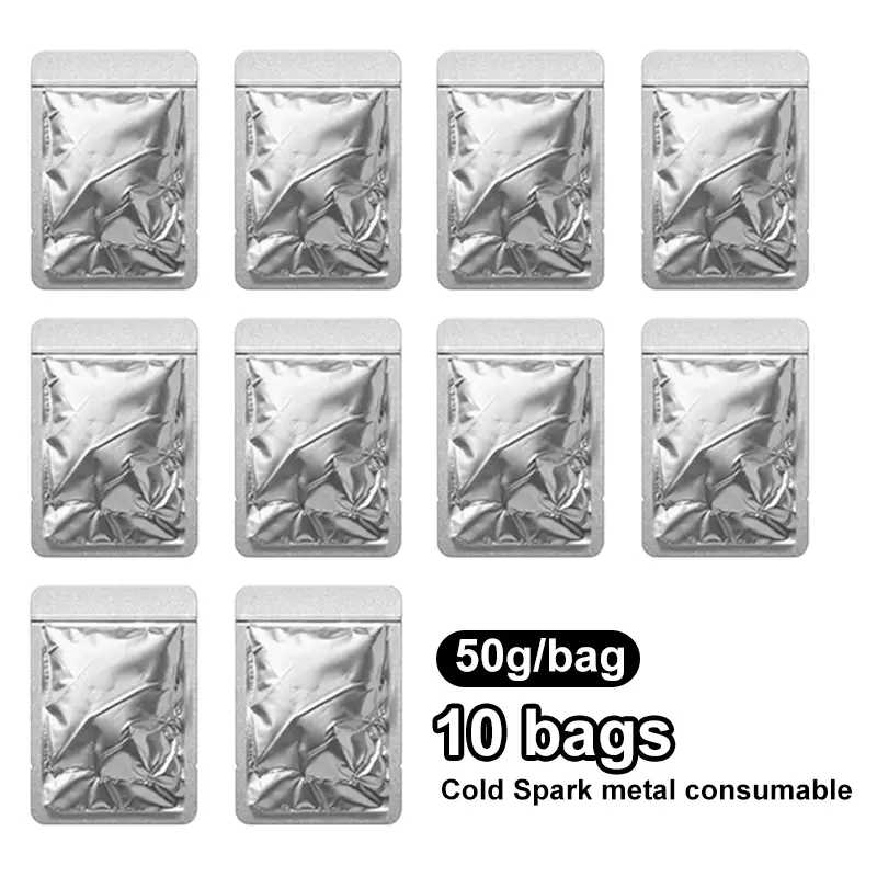 Cold Spark Machine Consumables - 10 Packs of 50g Festive Supplies with Sparkling Glitter, for Stage Weddings, Decoration, Confetti Popper, Grad & New Year Occasions
