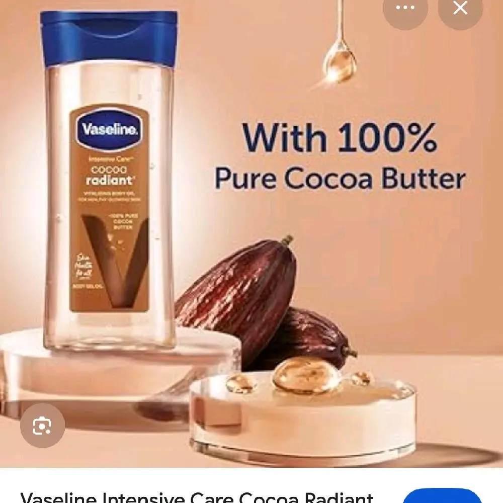 Vaseline Intensive Care Cocoa Radiant Daily Hydrating Smooth Body Care Moisturizer