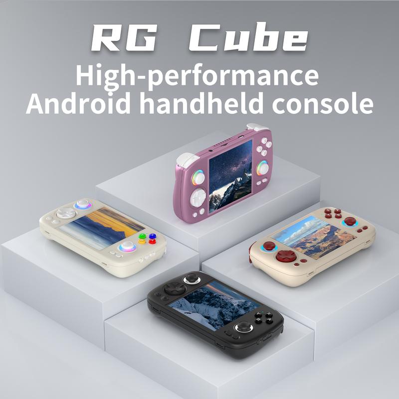 ANBERNIC RGCube Retro Handheld Game Console 3.95-inch IPS Screen OCA Full Lamination RG Cube Game Consoles Android 13 Battery 5200mAh 16 Million Color RGB Joystick Lighting Support 5G WIFI Bluetooth 5.0 Gifts