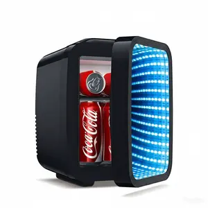 Mini  Refrigerator, Skincare Fridge With Dimmable LED Light Mirror,4L 12oz Capacity, Portable Small Refrigerator for Cosmetics, Skin Care and Food , Ideal for Bedroom, Car, Office & Dorm,Freon-Free & Eco Friendly, mini freezer.