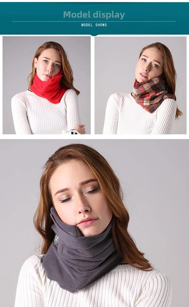 Orthopedic Travel Neck Pillow, Breathable & Comfortable Orthopedic Neck Support Pillow for Airplane, Car, Office - Ergonomic Design with Portable Storage Bag