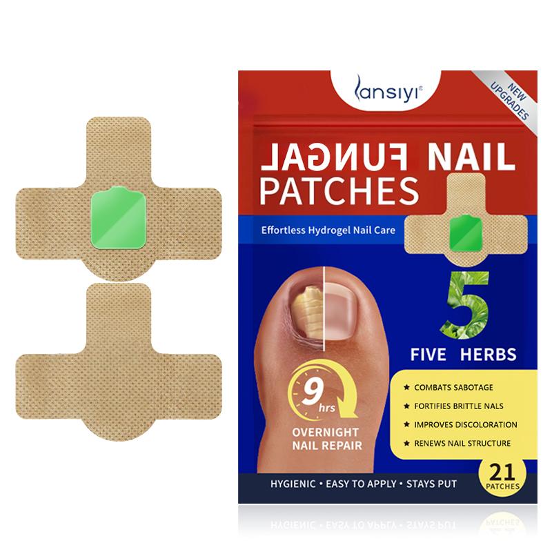 Lansiyi Nail Care Patches, 21pcs/box Nail Health Care Patches with 5 Herbs for Solving Nail Problems, NailSupplies, Daily Care Nails Kit Set, Nail Tech Supplies,Self Care Tools Matte Japanese