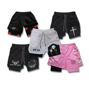 Jujutsu Fitness Basketball Shorts Regular Sporty Athletic Cross Wear Pink GymshortsMen's Anime Orge Mode Shorts Bilayer Quick-drying Cloud SportsShort