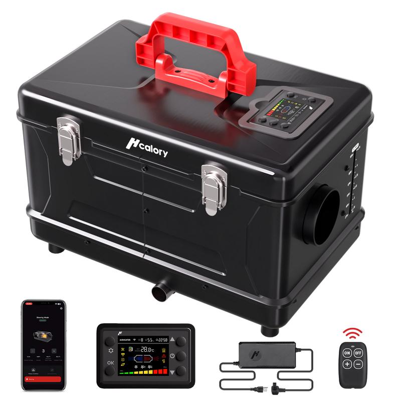 HCALORY 8KW Diesel Air Heater All-in-one 110V AC & 12V DC Support with Altitude Mode 5L Fuel Tank Portable Parking Heater Bluetooth APP Control Heating for Car Truck Boat RV Campers