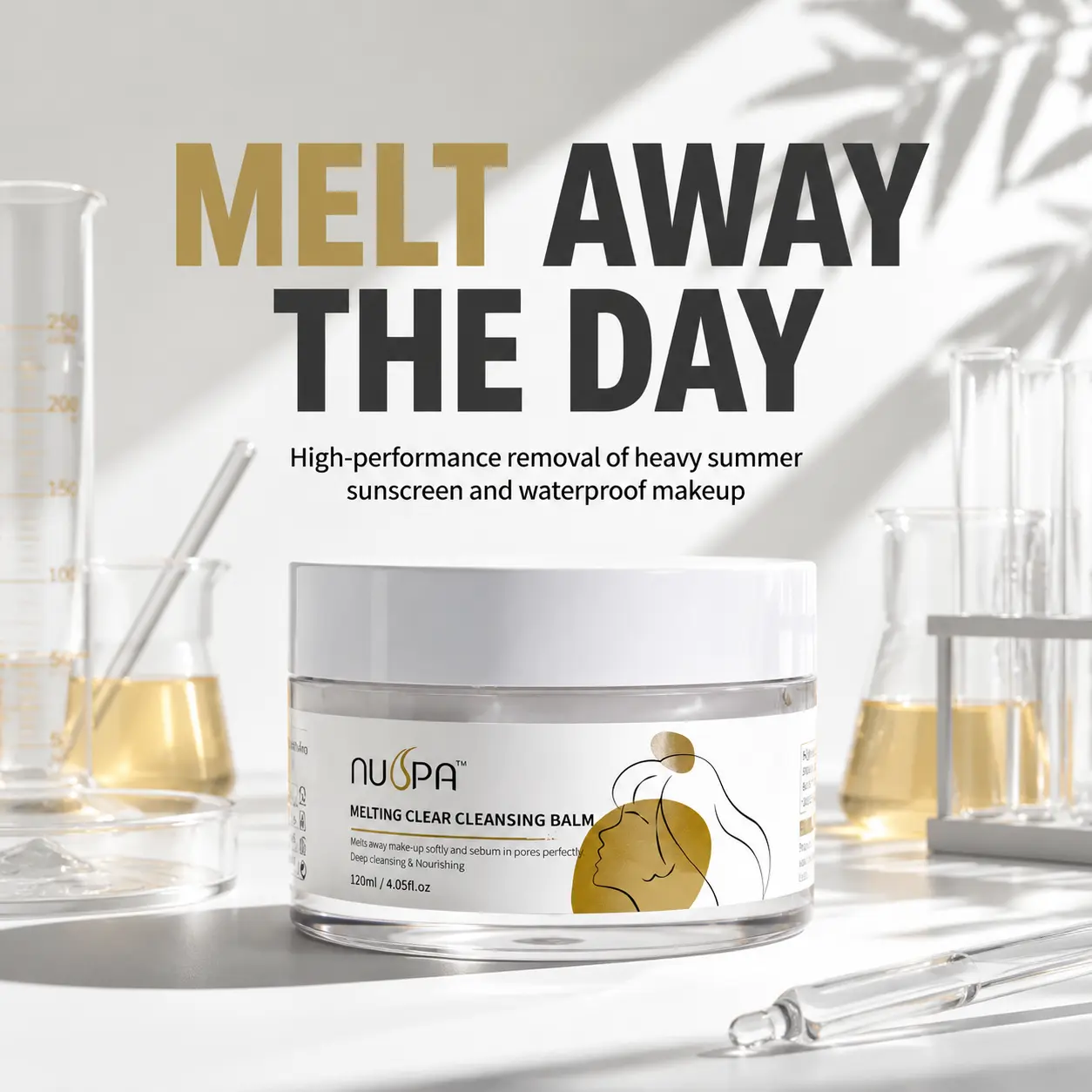 Melting Clear Cleansing Balm (120ml/4.05oz) — 3-in-1 Makeup Remover, Deep Pore Cleanser & Nourishing Facial Balm | With Jojoba Oil & Papaya Extract | Melts Waterproof Makeup Instantly
