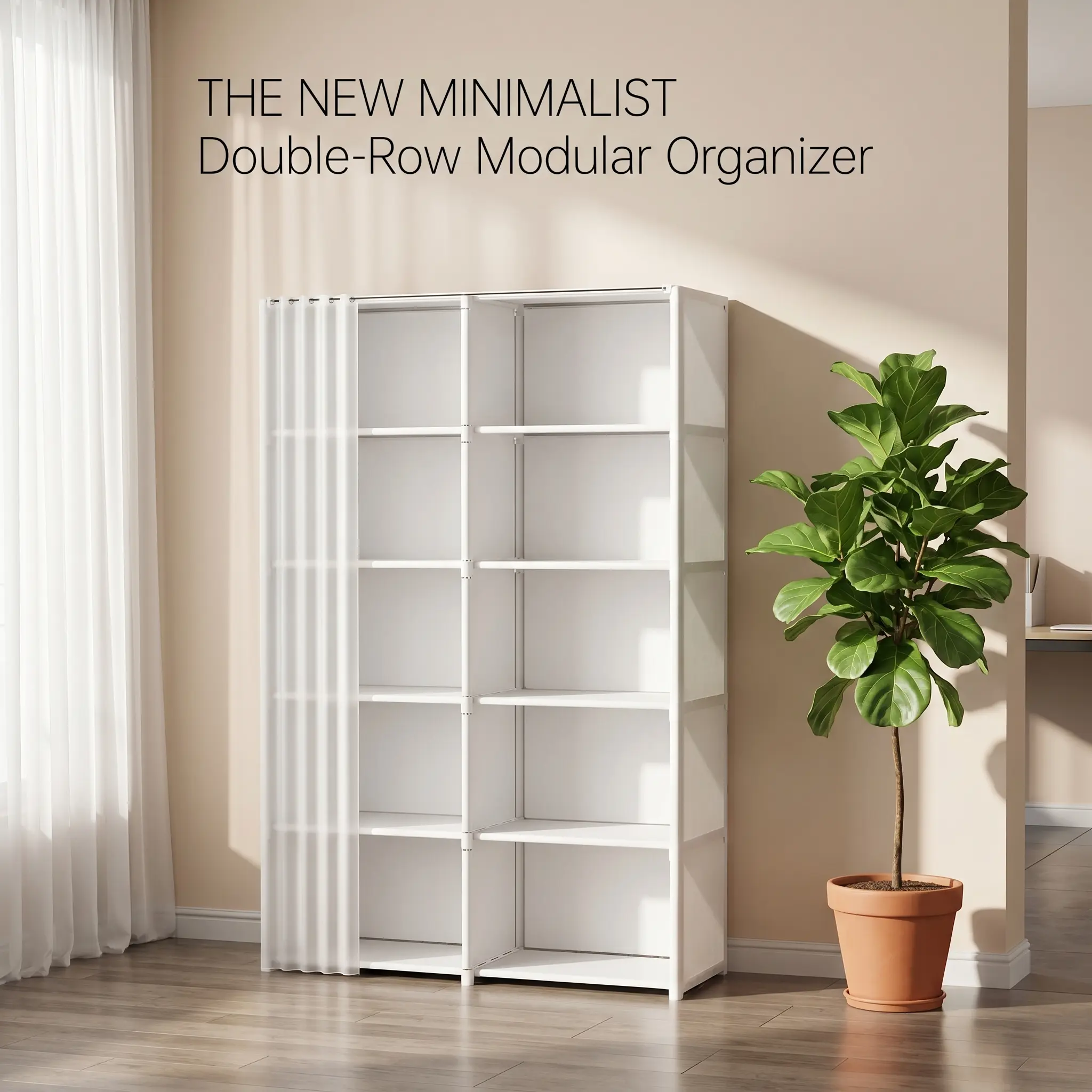 31.49 Inch Multi-Purpose Dust-Proof Storage Shelf, Easy-to-Install Garment Cabinet & Bookcase for Bedroom, Living Room, Office & Dorm storage organizer, storage shelf, cube organizer, storage unit, closet organizer