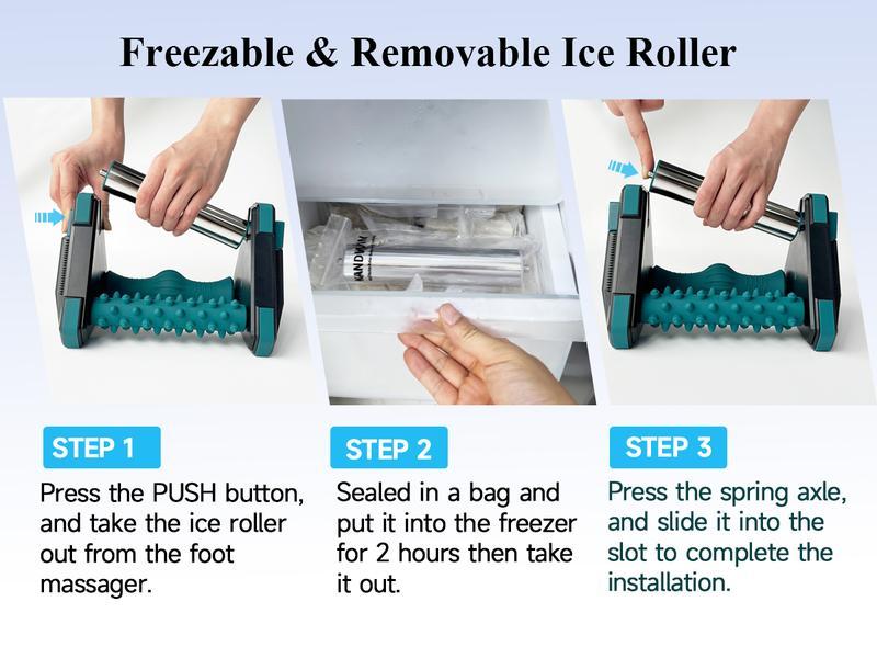 DRwiik Foot Massager for Circulation and Pain Relief, Reflexology Massage Tools with Ice Pack, Foot Roller for Neuropathy Pain Relief, Foot Health, Green