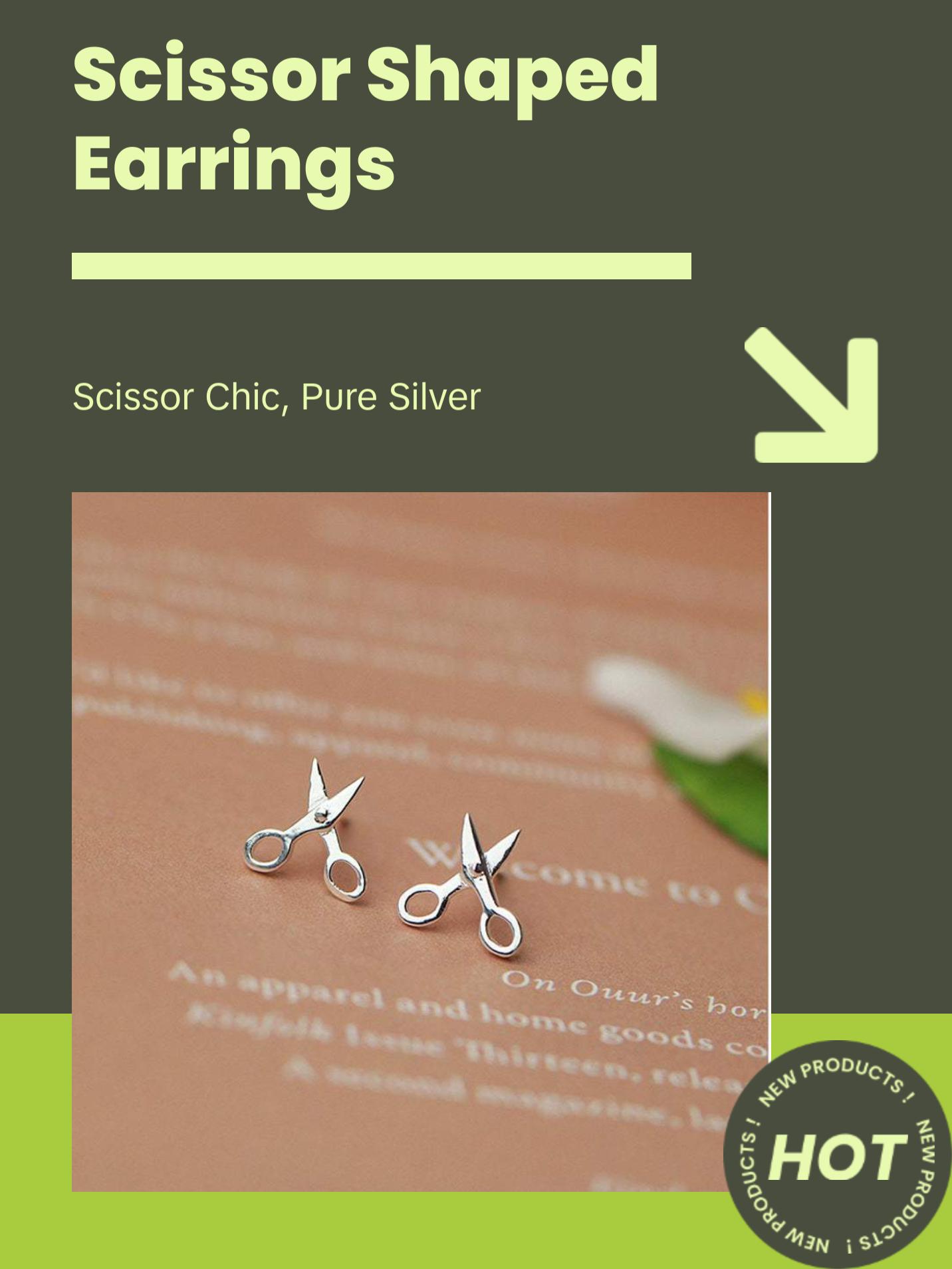 Sterling Silver Small Scissors Earrings Sterling Silver Small Scissors Earrings